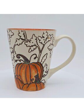 Pumpkin-Themed Ceramic Coffee Mug Orange Interior By Eli +Ana